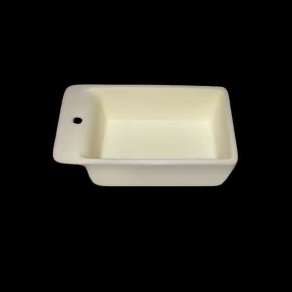 alumina combustion boat with hole